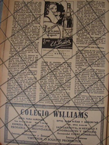 Cartel Retro Colegio Williams Y Otros 1936