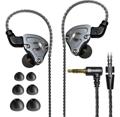 Hmusic Auriculares Iem, Auriculares Estéreo Hifi Con Cable,