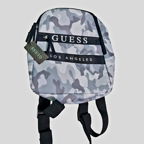 Mochila Pequeña Sport Original Guess/tono Gris Animal Print