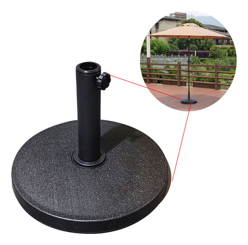 Contrapeso Base Para Guarda Sol E Ombrelone 12kg Com Suporte Cor Preto Lisa