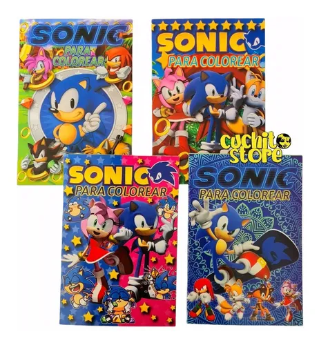 Pack 4 Libros Sonic Para Colorear Pintar Pack 4 Libros Sonic Para Colorear Pintar