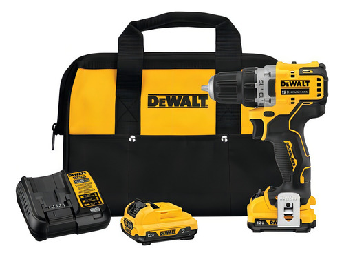 Furadeira parafusadeira sem fio de 10mm DeWalt DCD701F2 + 2 baterías de 2Ah + accesorio com sacola 220V