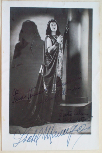 Foto Firmada Autografo Isabel Marengo  Cantante Opera