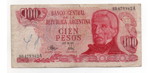 Argentina Billete 100 Pesos Ley Bottero 2388 Tirada Corta