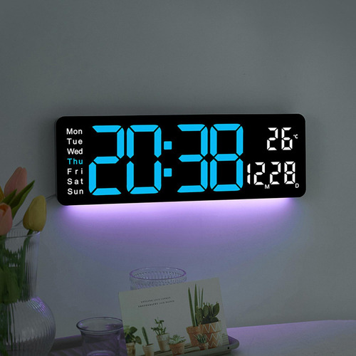 Despertador Digital Mini Relógio De Mesa Relógio Azul
