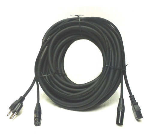 Lase 50 Ft 15,2 M Siame Cable Ac Power Audio Xlr Para Poder