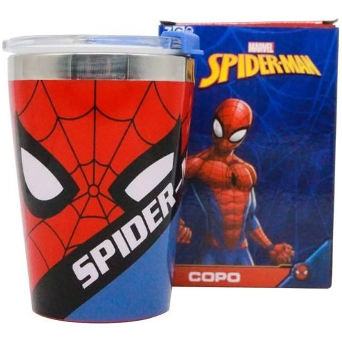 Copo Homem Aranha Semi-térmico C/ Tampa 300ml Oficial Marvel