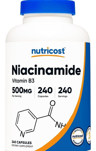Niacinamide ( Viitamina B3)500 Mg 240 Capsulas Americano 