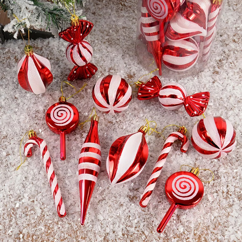 Colgante De Caramelo Con Forma De Árbol De Navidad, 14 Unida