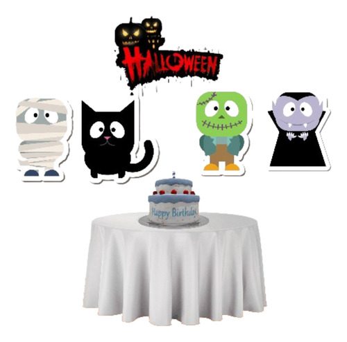 Apliques Halloween Personajes Decoracion X4