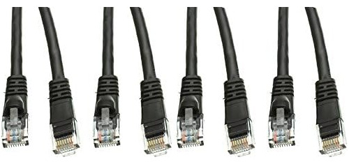 Paquete De 4 Cables De Conexión Ethernet Cat5e, Negro, Bota 