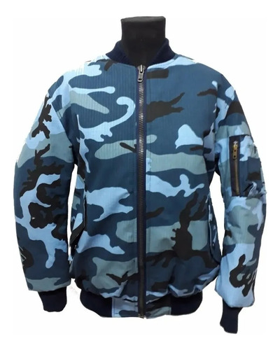 Campera Bomber Jacket Camuflado Militar Ripstop Estilo Alpha