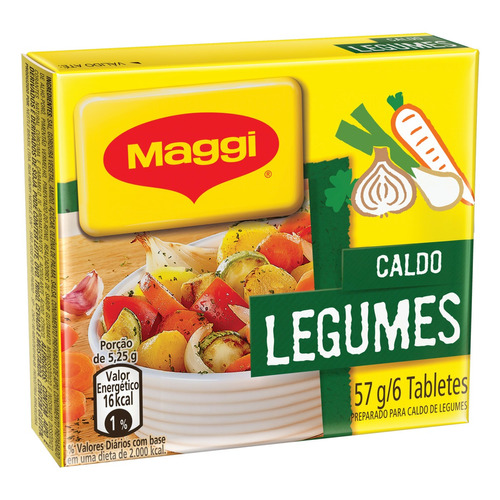 Caldo em Tablete Legumes Maggi Caixa 57g 6 Unidades