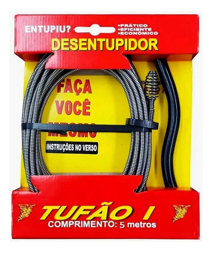 Tufão Desentupidor 5 Metros - Gire E Desentupa Sem Quebrar!