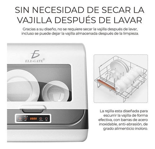 Mini Lavavajillas Portátil Depósito Agua Cocina Práctico