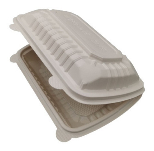 Contenedor Biodegradable Para Comidas 9 X 6. Fecula. 150 Pzs