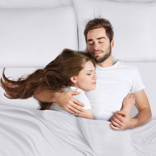 Juego De Ropa De Cama Utopia De 4 Piezas King Blancas