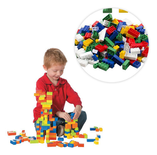 Brinquedo De Montar Infantil Formas Quadrado Retângulo 80 Pç