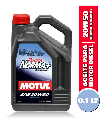 Aceite Para Motor Diesel Pesado 20w50 Tekma Norma+ 5 Motul