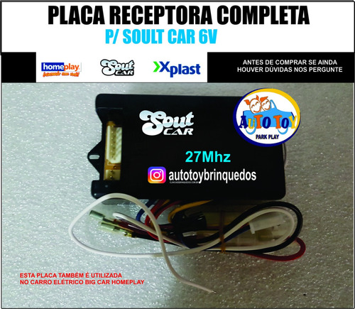 Placa Receptora 27mhz Controladora P/ Soult Car E Big Car