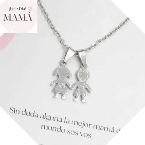 comprar Cadena Y Dije Hijos Acero Regalo Para Mamá 