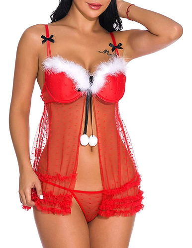 Lenceria Para Mujer Naughty Exotic Bow Santa Ropa