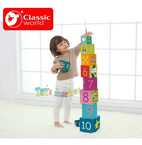 Imagen 2 de 7 de Cubos Apilables X10 Con Números Varios Modelos Classic World