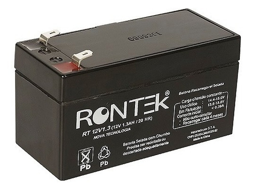 Bateria Selada De Chumbo Ácido 12v 1,3ah - Rontek