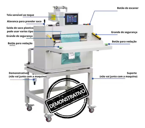 Maquina De Embalar Empacotadora Pneumatica Com Ajuste