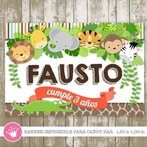 Comprar Banner Imprimible Candy Bar Jungla Selva Animalitos