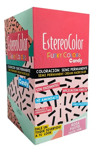 Estereo Color Pastel Funky Colors Candy Semi Permanente Tono Rosa pastel