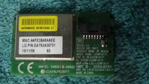 Modulo Wifi Eat63435701 Para Pantalla Lg Original (Usado)