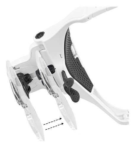 Lupa Para Diadema Iluminada Con Led, 5 Lentes Desmontables