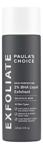 Paulas Choice 2% Bha Acid Salicylic Acid Skin Perfector, líquido esfoliante para cravos e poros abertos, 4 onças - Gaoy