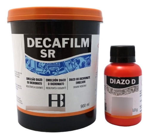 Emulsão Decafilm Sr 900ml + Sensibilizador Diazo D 3grs Agab