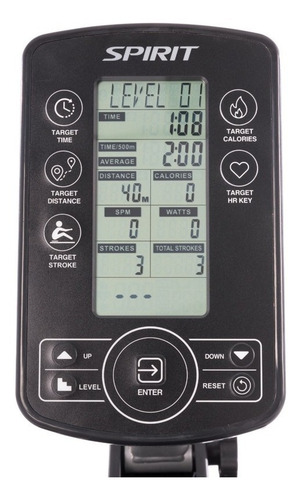 Imagen 6 de 7 de Maquina De Remo Con Consola Spirit Crw800 H20