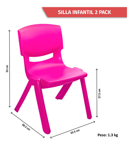 Silla Para Niños De Plástico Resistente | 2 Pack | Torosqui