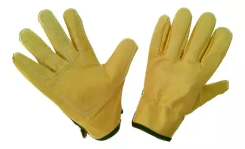 Guantes Mixto Carnaza Amarillo y Vaqueta Sencillo