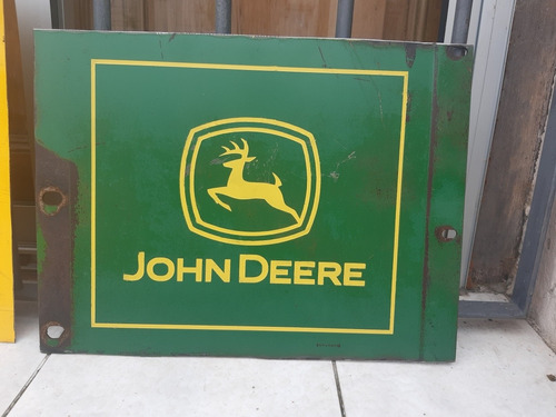 Cartel Chapa Johon Deere Verde No 2