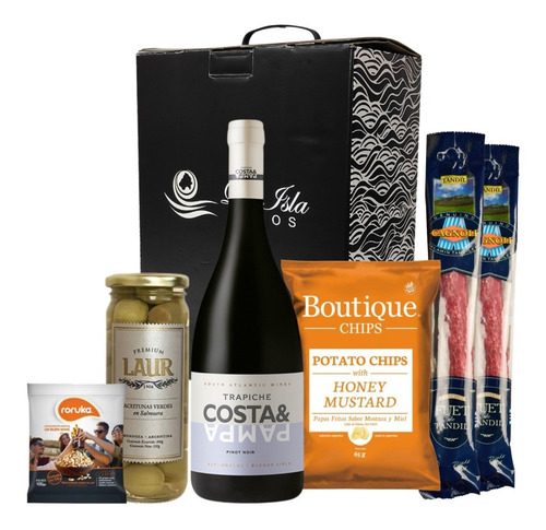 Imagen 1 de 10 de Vino 750ml + Salame Tandilero Tipo Fuet Cagnoli + Box Combo