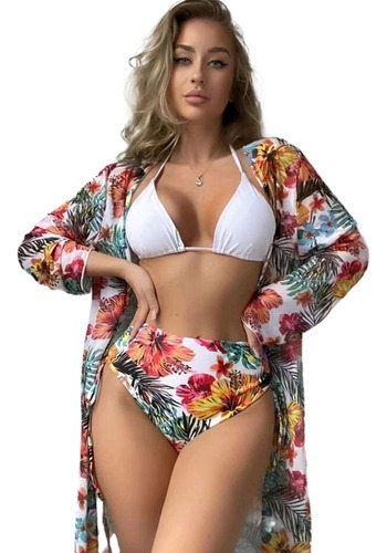 Traje De Baño Sexy Para Mujer Bikini De Playa De Tres Piezas