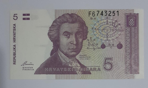 Croacia - Billete De 5 Dinara Año 1991 Unc.