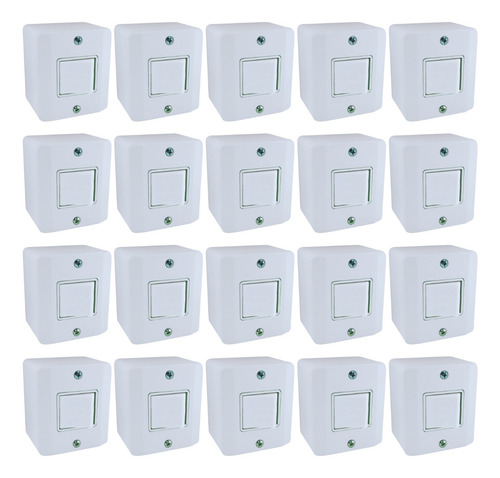 20x Interruptor 1 Tecla Bipolar Simples 10a Sistema X Branco