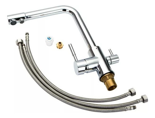 Canilla Grifo Monocomando Triple Cocina Filtro Agua Cromado