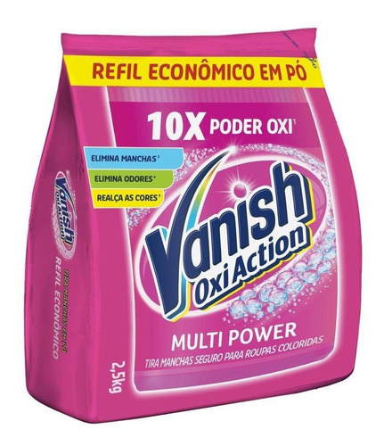 Imagem 1 de 5 de Tira Manchas Em Pó Oxi Action Pink Refil Econ Vanish 2,5 Kg