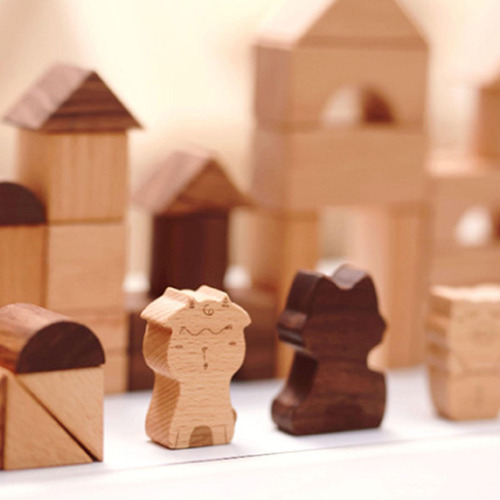 50 Piezas De Bloques De Construcción De Madera, Habilidades