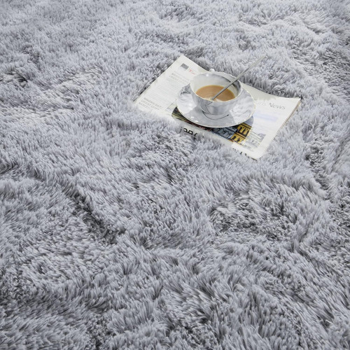 Tapete Felpudo 1,00x1,40 Macio Várias Cores Vibrantes Decorativo Para Sala E Quarto Versátil Luxuoso E Moderno Cor Cinza Casa Laura Enxovais