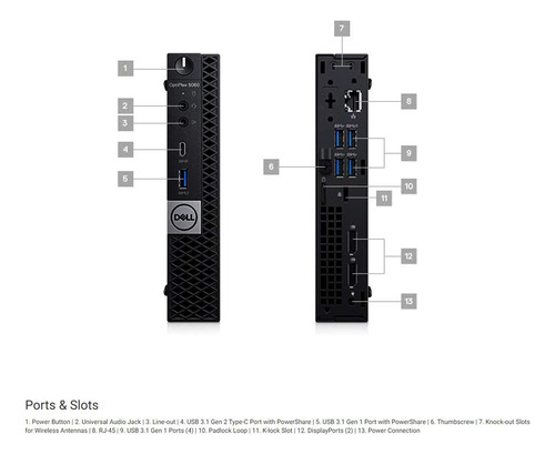 Mini Pc, Dell Optiplex 5060 Micro I5-8va, 8gb Ram, 256gb Ssd (Reacondicionado)