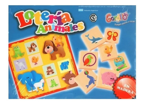 Juego De Loteria Animales Piezas De Madera Gordillo