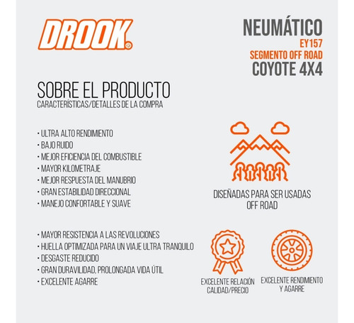 Juego Cubiertas Drook Coyote 4x4 80 100 - 21 Y 120 80 - 18